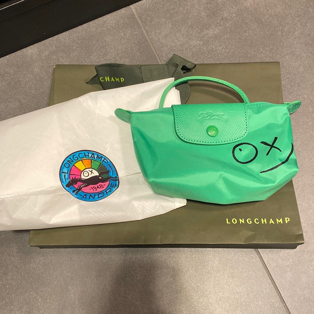 Longchamp x Andre Green Top-handle-bag XS almost brand new!!